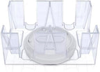 Dual Deck Revolving Card Holder - 360 Degree Poker Playing Cards Holder Canasta Card Holder Casino Accessories Acrylic Playing Card Holder for Playing Card Games - Clear Tray Poker Card Deck Holder