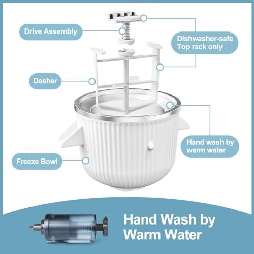 Ice Cream Maker & Shaved Ice Attachment for Kitchen aid Mixer, Kitchenaid Accessories Set Includes Shaved Ice Machine with 8 Ice Molds and Ice Cream Gelato Maker for 4.5 Qt & Larger Stand Mixers