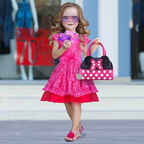 Pretend Play Purse for Little Girls-Toddler Purse Set Pretend Play Makeup Toys for 3 4 5 6 Year Old Kids,Toddler Purse with Accessories,Toy Purse Perfect for Girls Birthday Gifts (MNLSBB 2A)