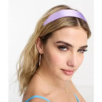 VELSCRUN Headbands for Women Girls 1.6 Inch Purple Satin Wide Headband Head Bands for Womens Hair Solid Simple Fashion Hair Bands Cosplay Halloween Hair Accessories Gifts for Mothers Sisters