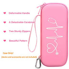 BOVKE Stethoscope Case fits 3M Littmann Classic III Monitoring Stethoscope, Lightweight II S.E, MDF Acoustica, Cardiology IV Diagnostic Stethoscope Holder with Pocket for Nurse Accessories, Pearl Pink