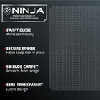 NINJA Easy Glide Office Chair Mat for Carpet Floors, Strong Slip Resistant Under Desk Floor Protector, Stay in Place Plastic Computer Mats for Rolling Work and Gaming Chairs, 29x47 Inch, Clear