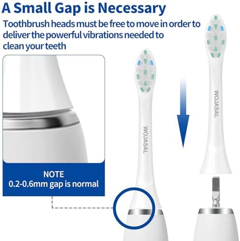Replacement Brush Heads Compatible with Philips SoniCare Electric Toothbrushes Handle, Toothbrush Heads of Effective Cleaning, for Snap-on System, 8 Pack, White