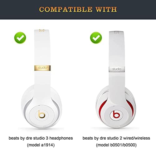 Dre Studio 3 Wireless Headband as Same as The OEM Replacement Arch Band Studio3 Accessories Parts Compatible with Beats by Dr Dre Studio 3/A1914 Studio 2 Wired/Wireless Headphones (White)