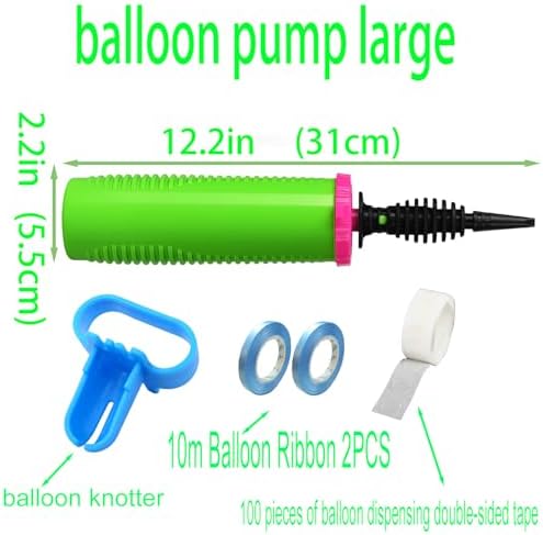 Balloon Pump Hand Two-Way Dual Action inflate 2Pack and Balloon Tying Tool in One, Handheld Air Pump Portable Manual Balloons Inflators for Party with Extra Accessories (Green)