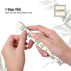 Onsen Secret Ultimate Nail Reboot Kit - Professional Nail File and Buffer, 3-Way Block w/Replacement Pads, Nail Strengthening Cuticle Cream, Reboot Oil & Anti Aging Hand Lotion