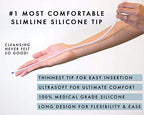 Foret Silicone Enema Replacement Tips Set of 2 - Most Comfortable Soft Thin Tip | Best for Health + Detox Colonic Cleanse | Gerson Institute Recommended | Non-Toxic Medical Grade Silicone Colon Tubes