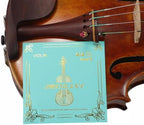 Violin Strings Full Set, Violin Strings Replacement, Carbon Steel Core, Medium Tension,Long-Lasting Durability & Rich Tone - For All Levels (4/4 Gold E) Fiddle String