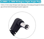 Fancasee (10 Pack) Replacement 5.5mm x 2.1mm 90 Degree Right Angle DC Power Male Plug Jack to Bare Wire Open End Pigtail Power Cable Cord for DC Power Supply Cable Repair