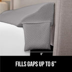 GORILLA GRIP Patent Pending King Bed Wedge Pillow Headboard Gap Filler, Comfortable and Supportive High Density Foam Angled Pillows, Stay in Place Gripping Dots, Wedges Between Mattress, Soft Gray