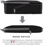 BAGAIL 4 Set/6 Set/8 Set Compression Packing Cubes Travel Accessories Expandable Packing Organizers(Black ClothPattern 4 Set)