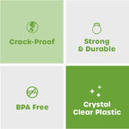 Comfy Package [12 oz. - 100 Pack Crystal PET Clear Plastic Cups for Party - Ideal for Cold Beverages, Smoothies, and Parties