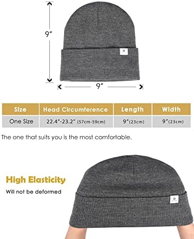 YANIBEST Womens Satin Lined Knit Beanie Hat Acrylic Winter Hats for Women Men Silk Lining Soft Slouchy Warm Cuffed Beanie Hat