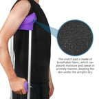 Crutch Pads and Crutch Hand Grip Covers Non Slip Universal Underarm Padding Washable Soft Foam Crutch Pad Covers for Adults, Kids 4PCS (Purple)