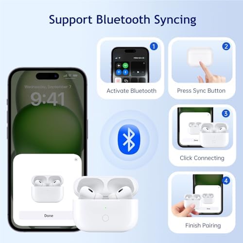 Wireless Charging Case Replacement Compatible with AirPods Pro 1st & 2nd Generation, Wireless Charger Case Replacement for AirPods Pro 1/2 (1st & 2nd Generation), No Earbuds