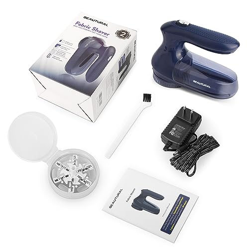 BEAUTURAL Sweater Fabric Shaver Home-Edition, Powerful & Efficient Lint Remover for Clothes and Furniture, AC Adapter or Battery Powered Pill Fuzz Remover, Special for Your Family