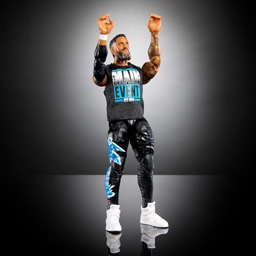Mattel WWE Top Picks Elite Action Figure & Accessories Set, Jey USO 6-inch Collectible with Swappable Hands, Ring Gear & 25 Articulation Points