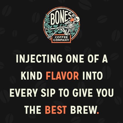 Bones Coffee Company What the Fluff?! Flavored Coffee Beans, Medium Roast Ground Coffee Low Acid, Berry Cotton Candy Flavor (12 oz)
