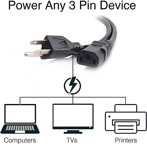C2G 15FT Premium Replacement AC Power Cord - Durable Power Cable for TV, Computer, Monitor, Appliance & More (24240)