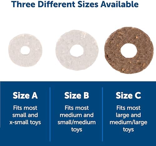 PetSafe® Rawhide Treat Ring Refills, Variety Pack, Size C, Original Rawhide and Peanut Butter Flavor, Replacement Treats Busy Buddy Treat Ring Holding Toys