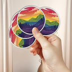 Pack 4PCS Subtle LGBTQ+ Stickers Flag LGBT Pride Mountain Trans Sunset Waterproof Vinyl Decals Decor Laptop Water Bottle Hard Hat Kindle Cars Window Bumper Helmet Tumbler Gifts