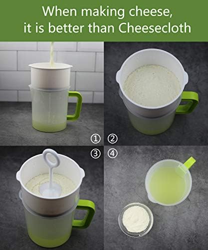 Multiple Usage Food Strainer, Nut Milk Bag Replacement, Yogurt Strainer, Food Grade Polycarbonate And Stainless Steel Mesh BPA-Free, Nut Milk/Soy Milk/Juice/Tea Filter