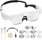 ARTDOT Magnifying Glasses with Light for Diamond Art Kits for Adults, Hands-Free Magnifier with 3 LED and 5 Lens (0.75X to 4.0X) for Reading,Close Work, or Diamond Painting Accessories and Tools