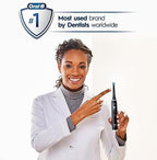 Oral-B iO Series 6 Rechargeable Electric Toothbrush with Visible Pressure Sensor to Protect Gums, 2 Minute Timer, 5 Cleaning Settings, 1 Replacement Toothbrush Head, and Travel Case, Black