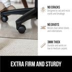GORILLA GRIP Slip Resistant Office Chair Mat for Carpet Floors, Smooth Glide Under Desk Carpeted Floor Protector, Heavy Duty Plastic Computer Mats for Rolling Work and Gaming Chairs 29x47, Clear