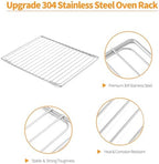 Atgestore 2 Pcs 304 Stainless Steel Oven Rack Replacement for Breville Smart Oven Parts BOV800XL Pro BOV845BSS Plus BOV810BSS Breville Toaster Oven Baking Rack Oven Wire Rack Cooling Racks