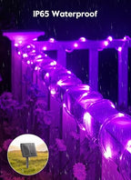 Brightown Solar String Lights Outdoor, 39FT 100 LED Halloween Solar String Lights with 8 Modes, Halloween Decoration Outdoor, Waterproof Solar Rope Lights for Outside Tree Yard Christmas Party, Purple