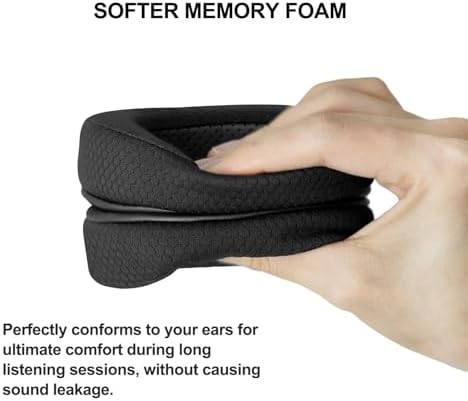 Upgraded Replacement Earpads Cushions for HyperX Cloud/Alpha, Audio Technica M50X/M40X, Turtle Beach Stealth 400/600 & More - Ear Pads with Breathable Mesh Fabric/Added Thickness/Memory Foam