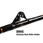 Fiblink Bent Butt Fishing Rod 2-Piece Saltwater Offshore Trolling Rod Big Game Roller Rod Conventional Boat Fishing Pole (Length: 5')