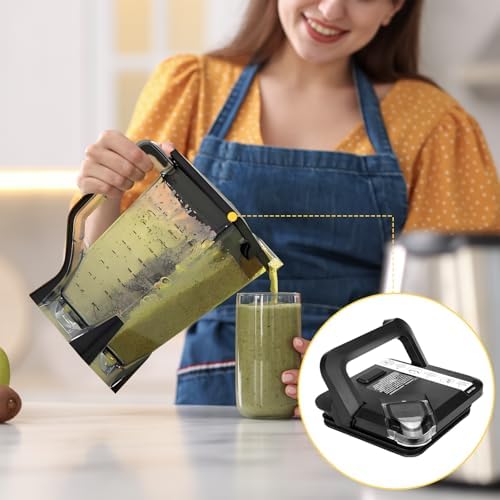 Blender Lid Replacement Compatible with Ninja BL660 BL770 Series, 72 OZ Models New Model Pitcher Blender Top Lid Cover Part with Rim Extension Blenders Accessories
