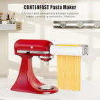 Pasta Maker Upgrade 3 in 1 Attachment for KitchenAid Stand Mixers - Includes Pasta Roller/Spaghetti Cutter/Fettuccine Cutter and Cleaning Brush - Kitchen Aid Accessories for Homemade Fresh Pasta