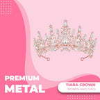 Tiara Crown Headband for Women, Headband Hair Accessories for Birthday Wedding Party Costume Rose