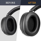 SOULWIT Earpads Cushions Replacement for Sony WH-XB910 XB910N Extra Bass Noise Cancelling Headphones, for Sony WHXB910N Headset, Ear Pads with Soft Protein Leather, Noise Isolation Foam - Black