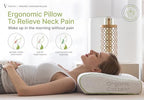 Vaverto Adjustable Contour Memory Foam Pillow - Standard Size - Orthopedic Neck Support, Pain Relief, Washable, Organic Cotton Cover Ergonomic Cervical - Ideal for Side, Back & Stomach Sleepers…