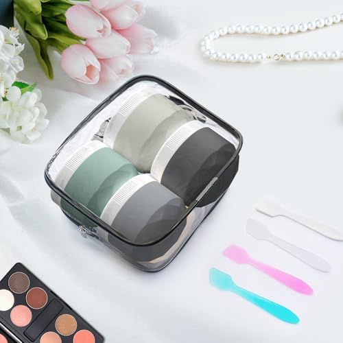 Travel Containers for Toiletries, Silicone Cream Jars TSA Approved 2.5oz Travel Size Containers with Toiletry Bag, Wide Mouth Leak-proof Travel Accessories with Lid for Cosmetic Cream