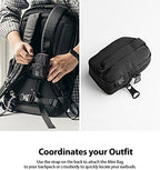 Ringke Mini Pouch Two Pocket, Small Bag for Universal Wireless Ear Buds, Durable Waterproof Keychain Accessories Compatible with AirPods Pro 2nd Generation and AirPods 4 Case - Black