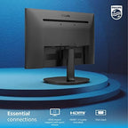 Philips 22 inch Class Thin Full HD (1920 x 1080) 75Hz Monitor, VESA, HDMI & VGA Port, 4 Year Advance Replacement Warranty, 221V8LN