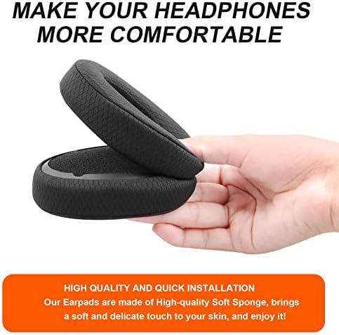 Gvoears Replacement Ear Pads Cushions for Skullcandy Crusher Wireless, Crusher ANC/EVO, Hesh ANC/EVO, Hesh 3, Also Fit for Skull Candy Venue Wireless ANC Headphone Mesh Fabric Black