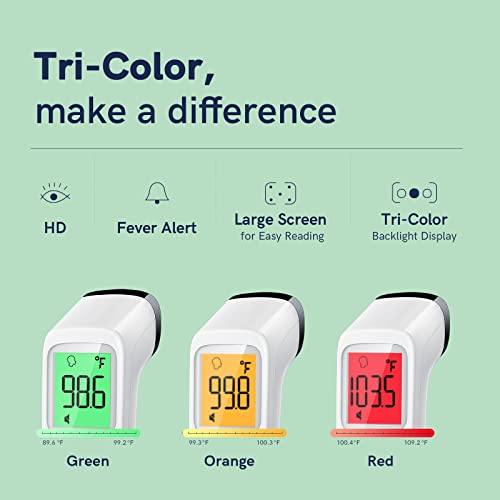 Viproud Digital Thermometer for Adults and Kids, Forehead No-Touch Thermometer with Fever Alarm, Accurate and Easy-to-use Thermometer for Home use