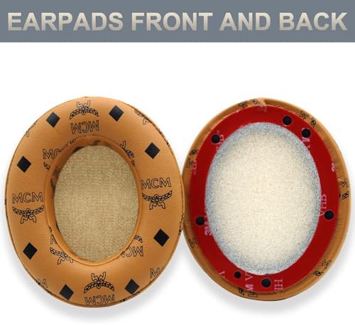 Replacement Ear Pads Protein PU Leather Ear Cushion Compatible with Beats by Dr.Dre Studio 2.0 Studio 3 B0500 B0501 Wired Wireless Over-Ear Headphones (Floral Brown)