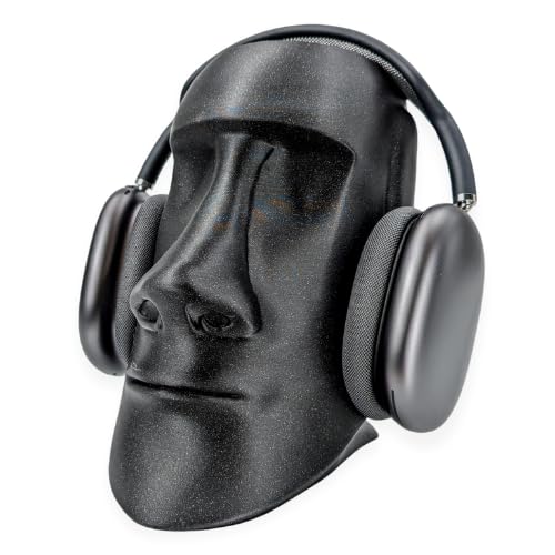 Moai Headphone Stand - Universal Headset Holder - Desk Accessory - Stands and Mounts for Desktop - Gaming Setup - Gamer Accessories (Galaxy Black)