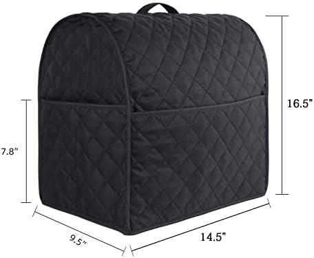Stand Mixer Cover compatible with Kitchenaid Mixer, Fits All Tilt Head & Bowl Lift Models with 3 Organizer Bag for Accessories. (Black, For Bowl Lift 5-8 Quart)