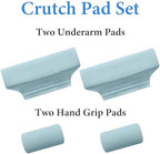 SPRING SEAON Crutches Padding Ice Silk Waffle Pattern Universal Crutch Pads for Armpits and Hand Grips Pads for Crutches Underarm Crutch Cushions Crutch Covers Pillows Crutch Accessories (Light Blue)