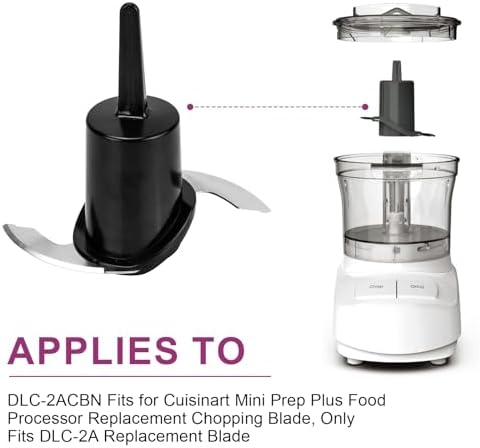DLC-2ACBN Fits for Cuisinart Mini Prep Plus Food Processor Replacement Chopping Blade, Only Fit DLC-2A Replacement Blade, Compatible with DLC-2A, DLC-2ATQ, DLC-2AR, DLC-2APK et, Sharp and Strong Blade