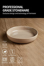 famiware Milkyway 33 oz Bowl Set, Pasta Bowls Set of 4, Salad Bowls Perfect for Your Friend for Housewarming, Thanksgiving, Christmas, Cinnamon Brown