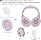 TOZO HT2 Hybrid Active Noise Cancelling Headphones, Wireless Over Ear Bluetooth Headphones, + HT2 Replacement Ear Pads